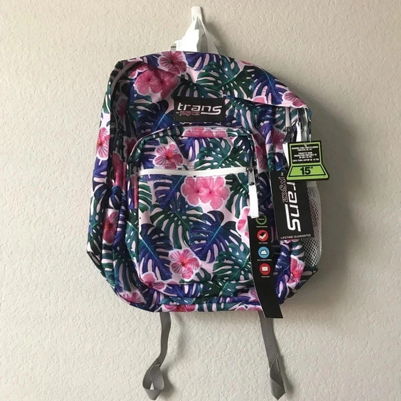 Floral Trans Jansport School Backpack - Picture 1 of 2